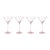 Malden 4-Piece Set Optic Martini Glasses, Pink For Sale