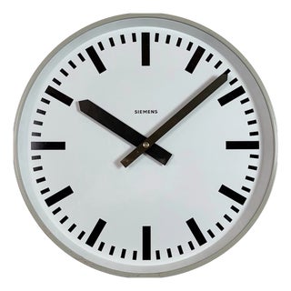 Vintage Industrial Factory Wall Clock from Siemens, 1970s For Sale