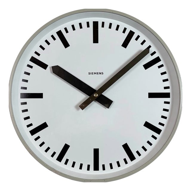 Vintage Industrial Factory Wall Clock from Siemens, 1970s For Sale