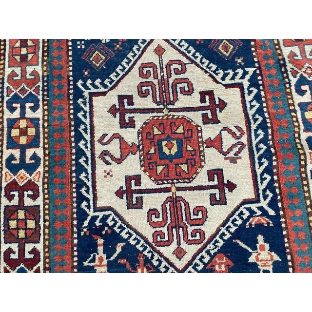 Antique Caucasian Kazak Runner For Sale - Image 3 of 16