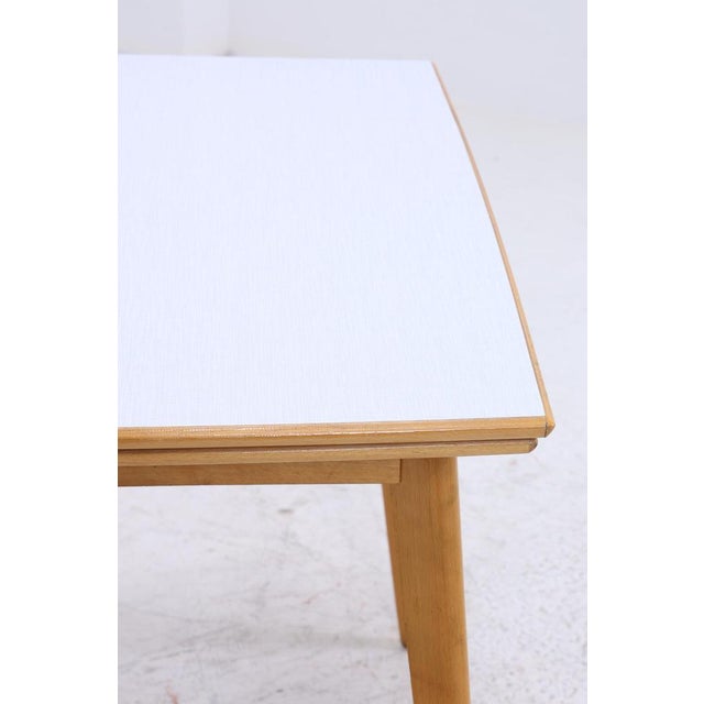 Brown Mid-Century Extendable Dining Table in Wood and Resopal, 1970s For Sale - Image 8 of 12