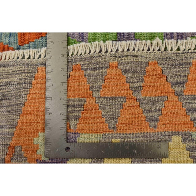 Kilim Rug 4’2” X 5’6” Multicolor Wool Tribal Handwoven Oriental Carpet For Sale - Image 12 of 12