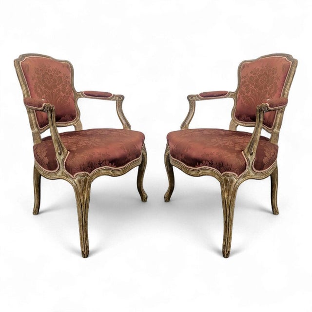 Wood Louis XV Armchairs, Set of 2 For Sale - Image 7 of 7