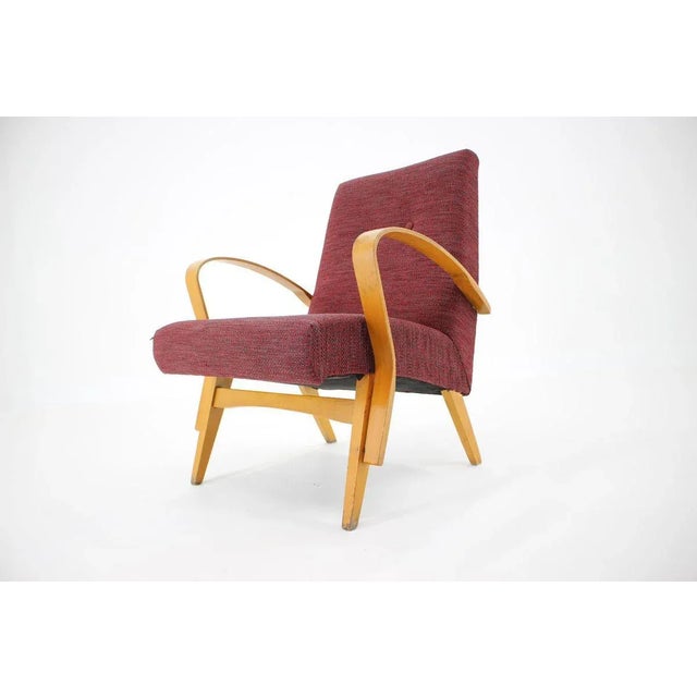 - Czechoslovakia, circa 1960s - Made of wood and fabric - new upholstery around 3 years ago - Wooden parts refreshed - jt.