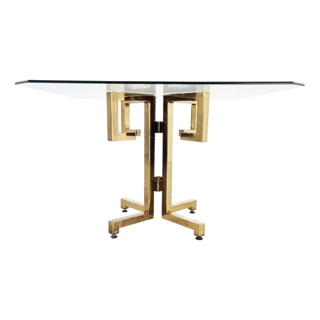 Geometrical Brass Dining Table, 1970s For Sale