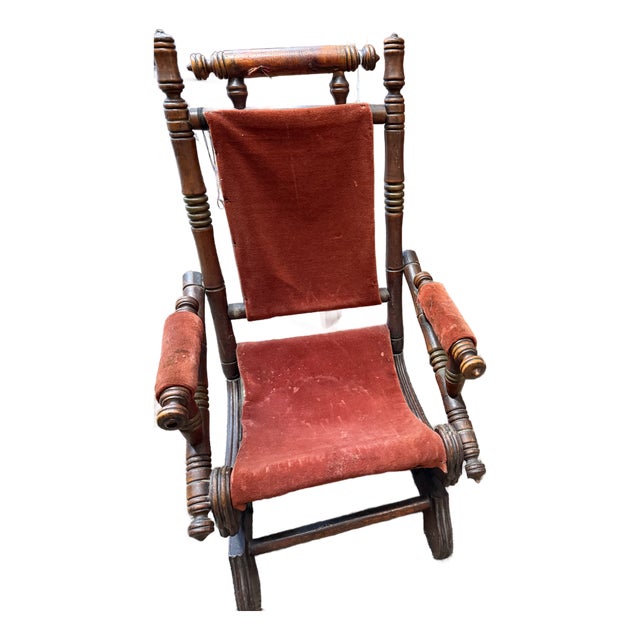 Antique Victorian Child's Platform Rocking Chair For Sale