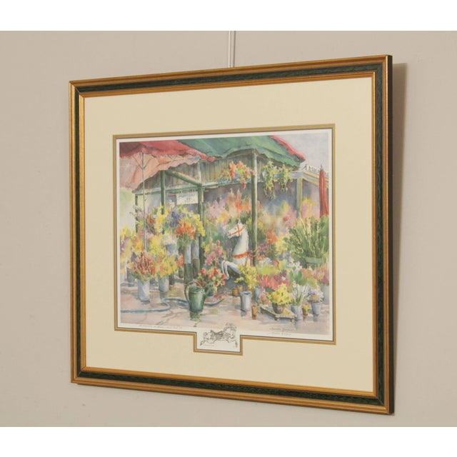 Sandra Giangiulio 'Le Marchand des Fleurs' Watercolor Lithograph Print For Sale - Image 4 of 13