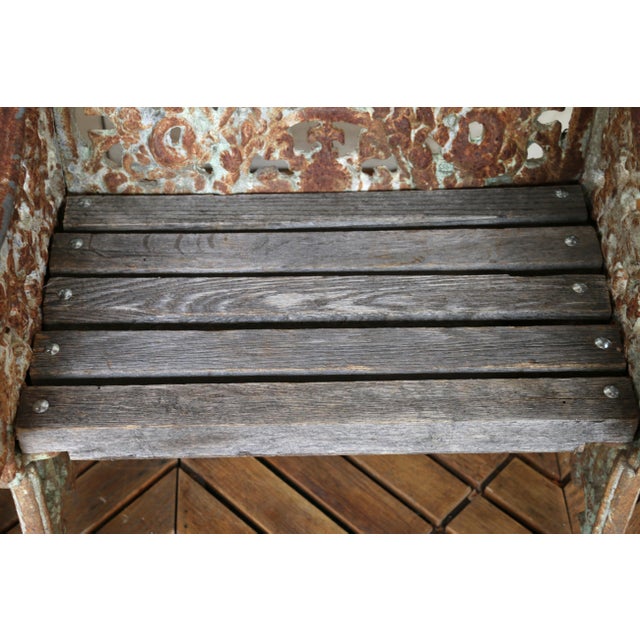 Pair of 19th Century Gothic Revival Cast Iron Garden Chairs For Sale - Image 13 of 18