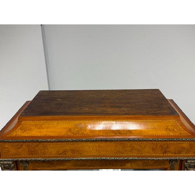 Louis XVI Style Marquetry Vitrine Display Cabinet, Vintage For Sale - Image 10 of 12