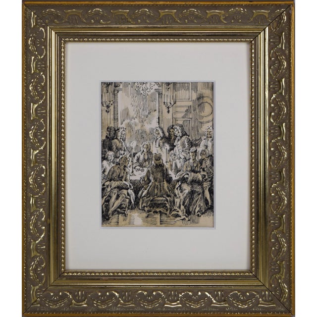 Wood Vintage Pen and Ink Illustration by Artist Anatoly Itkin for "Dangerous Liaisons" For Sale - Image 7 of 7