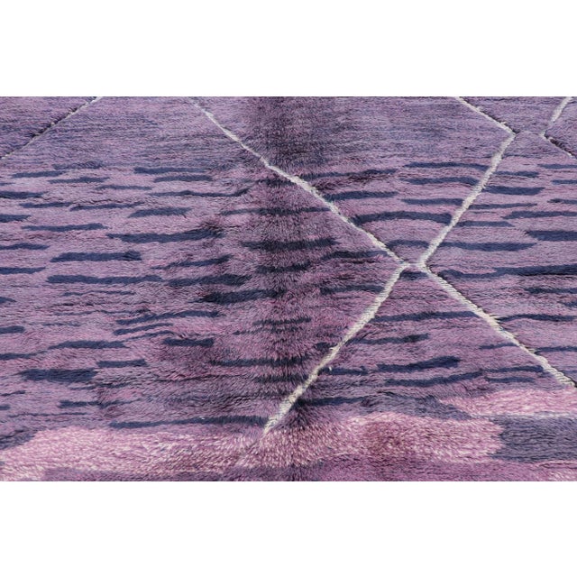 Berber Tribes of Morocco Purple Beni Mrirt Moroccan Rug - 09'02 X 11'08 For Sale - Image 4 of 9