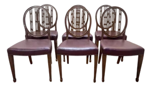Louis XVI Style Bordeaux Chairs, Set of 6