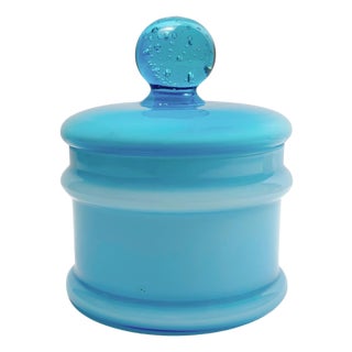 Cased Pale Blue Glass Apothecary Jar by Carlo Moretti, Italy, 1960s For Sale