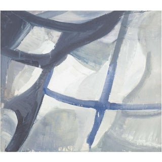Allan Erwö, Abstract Composition in Blue, White and Grey Tones,, 1970s, Oil on Canvas For Sale
