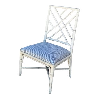 Ethan Allen Faux Bamboo Mei Li Side Chairs in Classic Chinese Chippendale Style Set of 8 For Sale