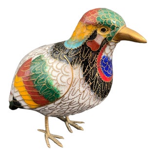 Vintage Chinese Cloisonne Bird For Sale