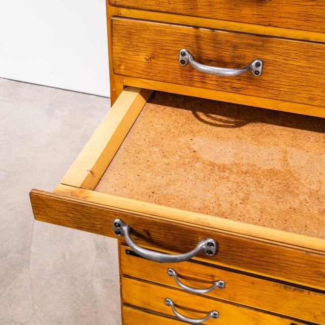 Brown Tall Multidrawer Engineers Cabinet, 1950s For Sale - Image 8 of 12