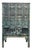 Vintage Distressed Teal Blue Oriental Carving Storage Cabinet For Sale