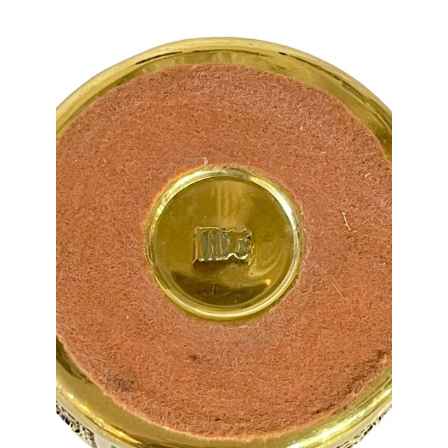 Brass Vintage Hollywood Regency Brass Cherub Roulette Style Ashtray For Sale - Image 8 of 11