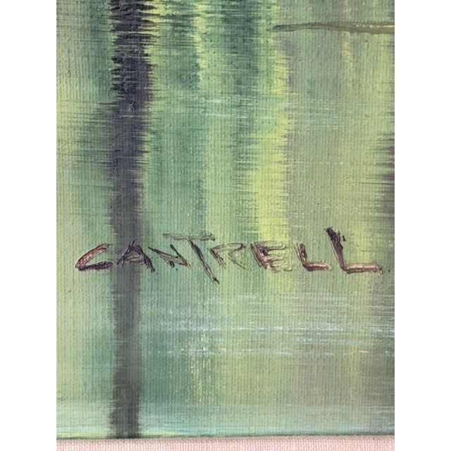 1970s Philip Cantrell Michigan Born Artist Original Oil on Canvas Framed Midwest Landscape Midcentury Extra Large Artwork For Sale - Image 5 of 12