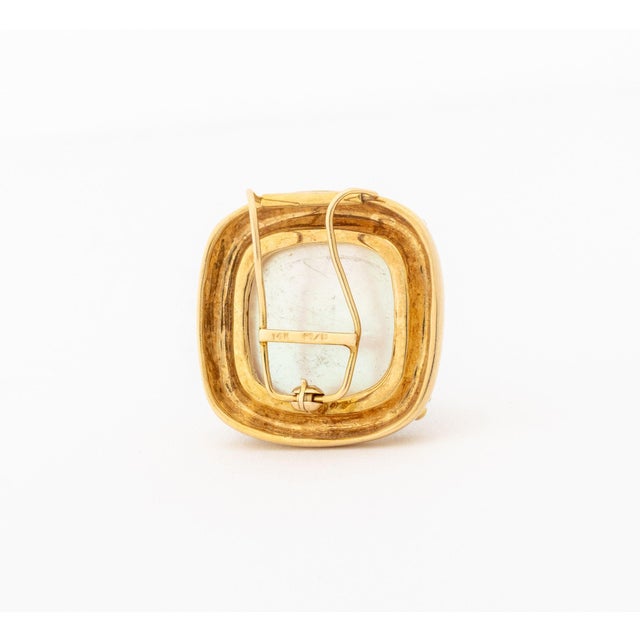 Modernist Mabe Pearl and 14k Yellow Gold Pendant Enhancer For Sale - Image 4 of 5