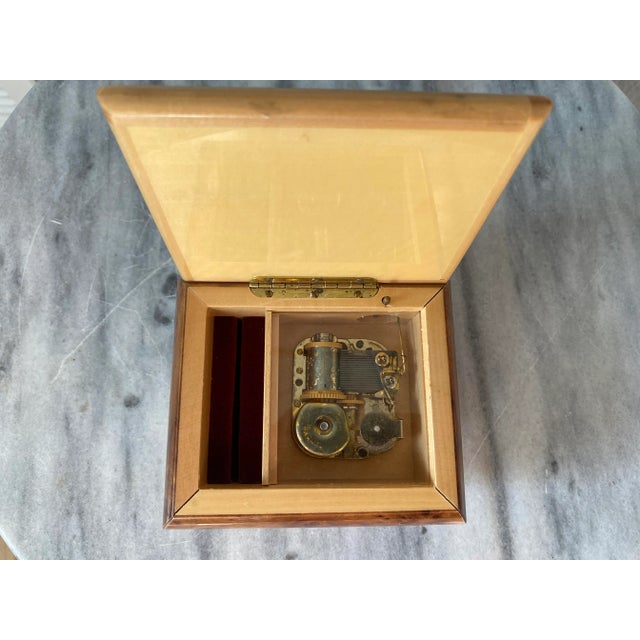 Late 20th Century “Romance” Italian Wooden Music Jewelry Box For Sale - Image 6 of 8