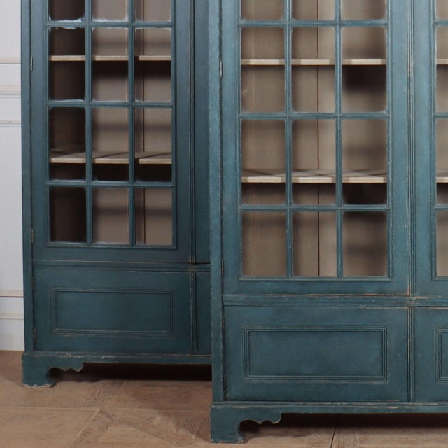 Stunning pair of painted pine/oak library bookcases with adjustable shelves, very elegnat look. 1840 Shelf depth 34cm This...