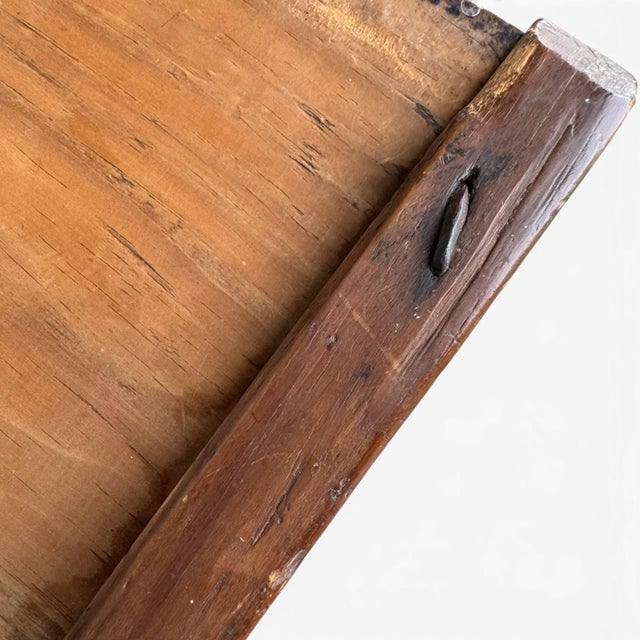 Antique 18th Century Wooden Trunk Coffer – Primitive Dovetail Chest For Sale - Image 13 of 16
