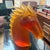 1990s Modern Amber and Brown Heavy Murano Glass Sculpture of an Horse Head 4 For Sale - Image 6 of 12