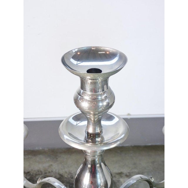 Candleholder in Chromed Metal For Sale - Image 3 of 10