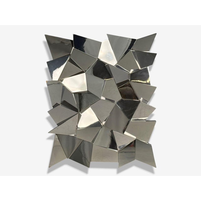 Brutalist Style, Geometric Wall or Console Mirror, American, 2010s A monumental brutalist style wall or console mirror....
