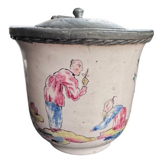 Antique Earthenware Inkwell by Veuve Perrin, 1700s For Sale
