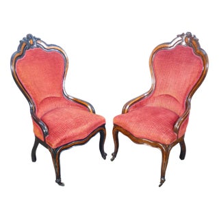 Set of 19th Century Louis Philippe Walnut Armchairs For Sale
