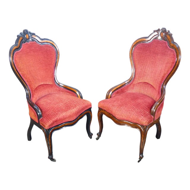 Set of 19th Century Louis Philippe Walnut Armchairs For Sale