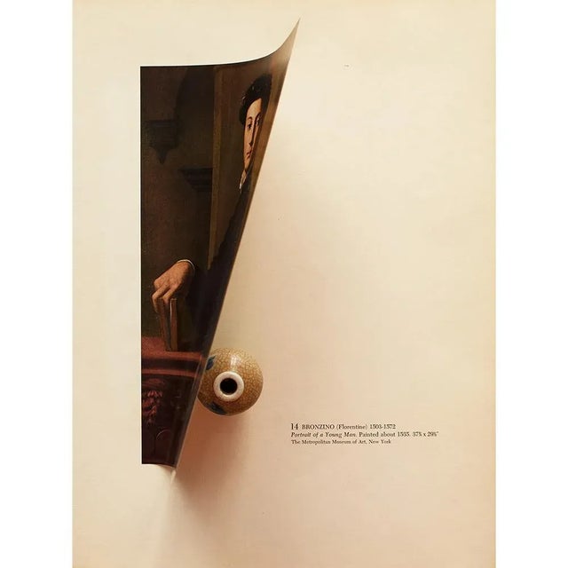 1953 After Bronzino "Portrait of a Young Man", Full-Color Vintage Print For Sale - Image 4 of 8