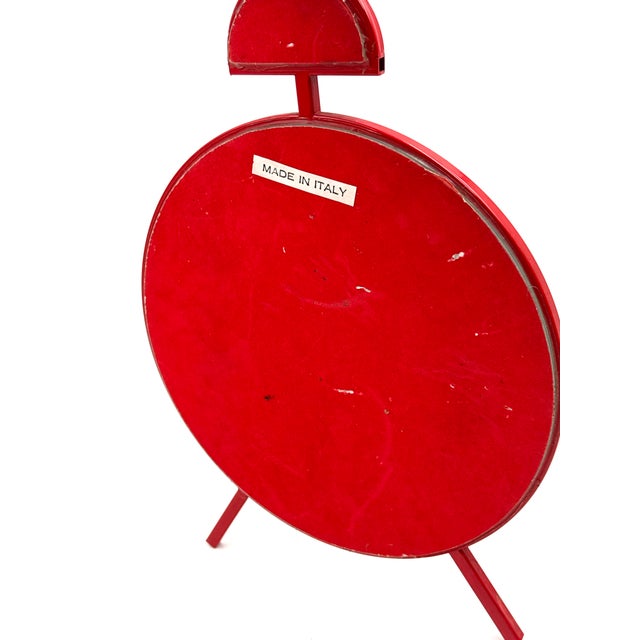 Postmodern Pop Art Red Wall Mirror in Clock Shape from PILM, Italy, 1980s For Sale - Image 4 of 9