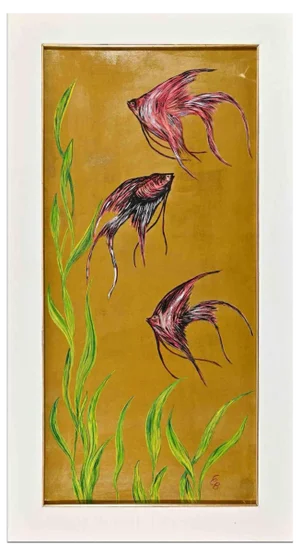 Unknown, In the Fish Tank, Oil on Board, 1970s