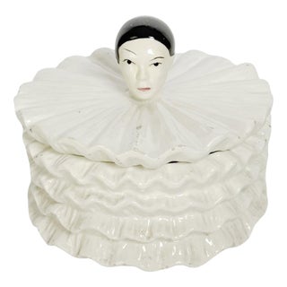 White Ceramic Pierrot Box, France, 1970s For Sale