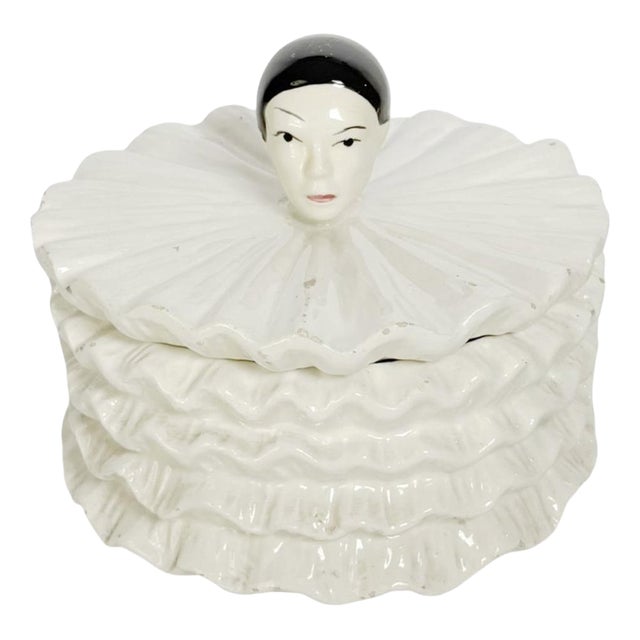 White Ceramic Pierrot Box, France, 1970s For Sale