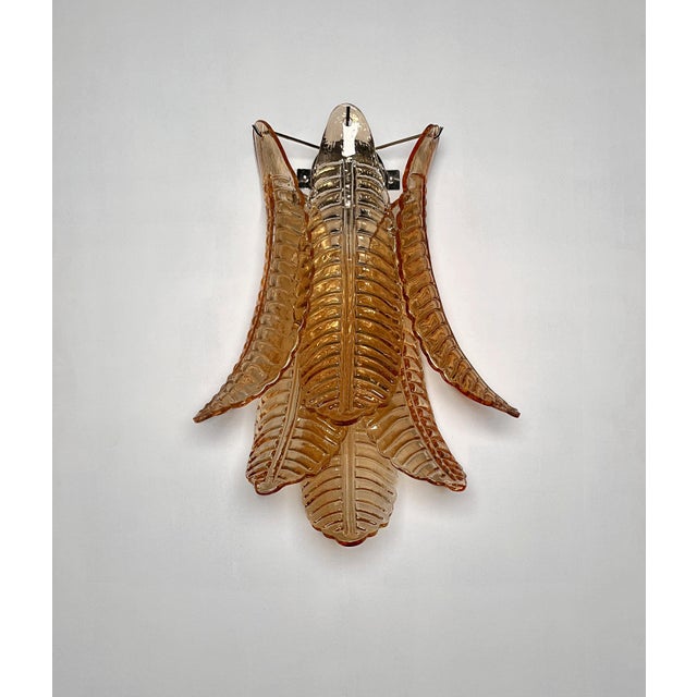 Vintage Murano Amber Felci Glass Wall Sconces, 1990s, Set of 2 For Sale - Image 18 of 18