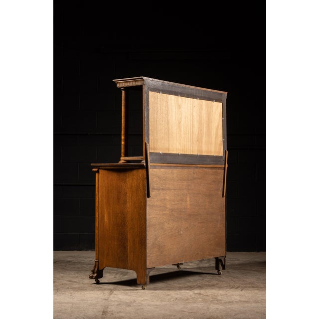 Late 19th Century Antique Empire Revival Oak Clawfoot Sideboard With Mirror For Sale - Image 5 of 11