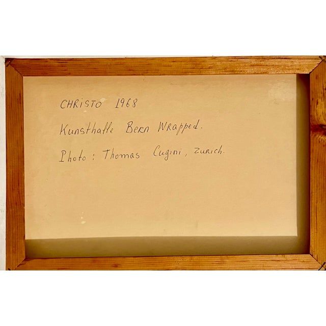 Christo and Jeanne-Claude Christo and Jeanne-Claude, Vintage Signed SIlver Gelatin Photograph Christo Wrapped Kunsthalle Cugini Photo, 1968 For Sale - Image 4 of 12