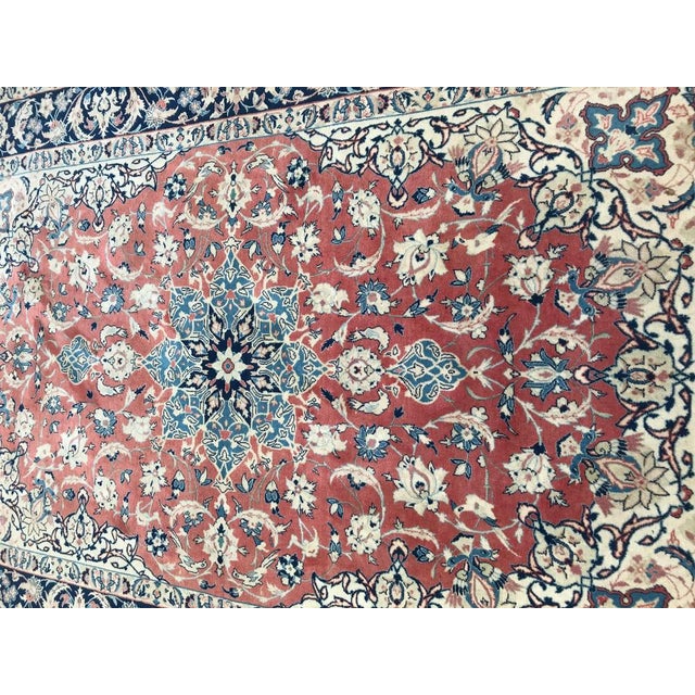 Very fine rug with beautiful floral and central medallion design, beautiful colors with orange, blue and green, entirely...