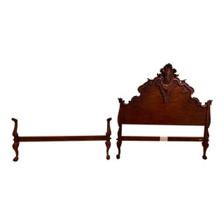 1990s Ralph Lauren Hudson River Mahogany Queen Size Bed For Sale