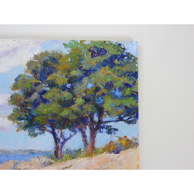 Rustic Early 21st Century Plein Air Impressionist Coastal Landscape Painting For Sale - Image 3 of 7
