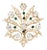 Late 20th Century 14k (585) Vintage Yellow Gold Natural Diamond and Emerald Brooch / Pendant For Sale