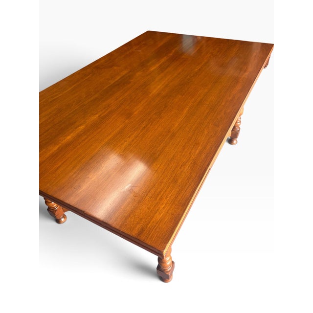 Vintage 1970s Ethan Allen Ok Solid Maple Draw-Leaf Dining Table For Sale In Houston - Image 6 of 12