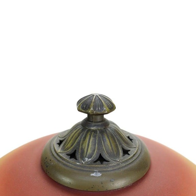 Arts & Crafts Phoenix Scenic Reverse Painted Table Lamp Signed a & R C1920 For Sale - Image 6 of 11
