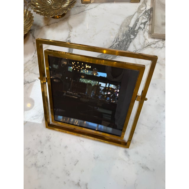 Italian Vintage Italian Adjustable Brass Picture Frame For Sale - Image 3 of 6