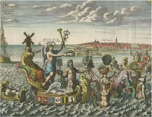 Satirical Print of Mermaids about the Port of Enkhuizen, 1720, Paper